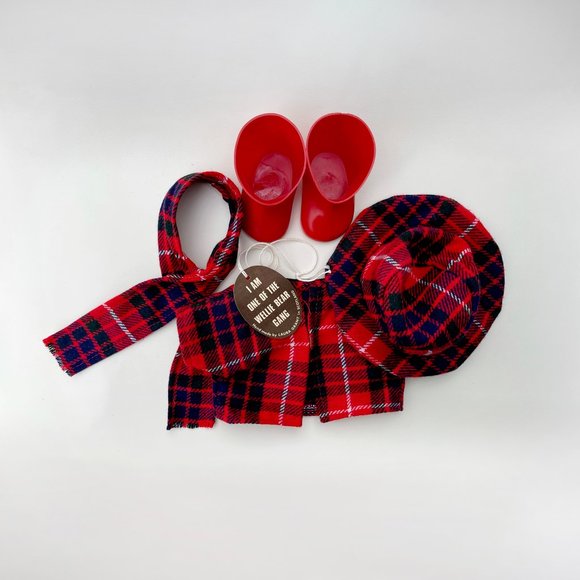 80s Handmade 12" Wellie Bear Gang Wilber the Big Game Hunter Scottish Teddy Bear - Picture 7 of 10